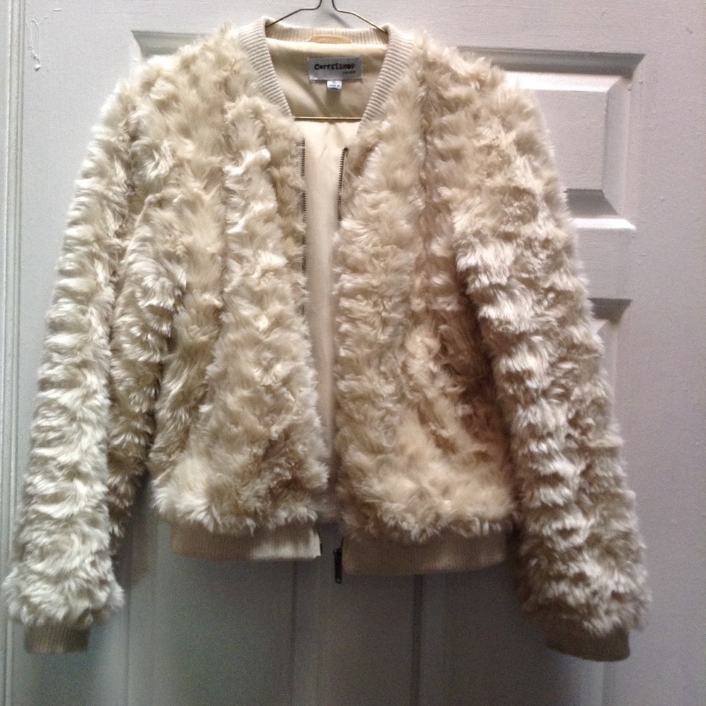 Coffee shop fur jacket